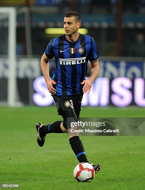 Thiago Motta of FC Internazionale Milano in action during the Serie A match between FC Internazionale Milano and Juventus FC at Stadio Giuseppe...