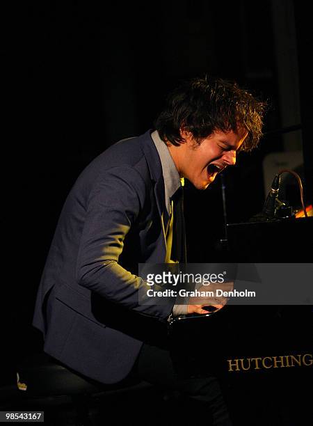 Musician Jamie Cullum performs at The Basement on April 19, 2010 in Sydney, Australia.