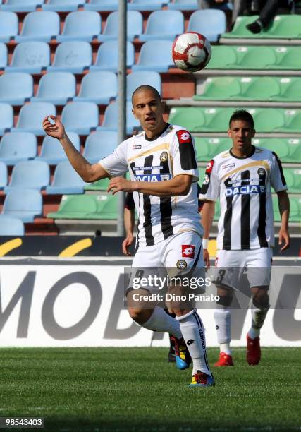 Gokhan Inler of Udinese in action during the Serie A match between Udinese Calcio and Bologna FC at Stadio Friuli on April 18, 2010 in Udine, Italy.