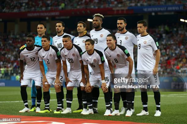 Costa Rica players pose for a team photo prior to the 2018 FIFA World Cup Russia group E match between Switzerland and Costa Rica at Nizhny Novgorod...
