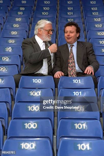 Chelsea FC Chairman Ken Bates with board member and investor Matthew Harding during a press conference and photocall held during the 1994/95 season...