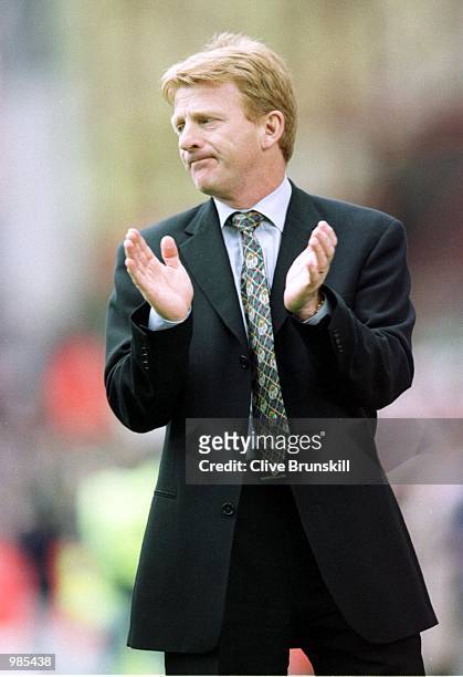 Coventry City manager Gordon Strachan during the FA Carling Premier League game between Aston Villa v Coventry City at Villa Park, Birmingham....