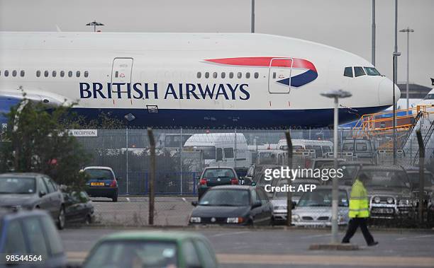 Grounded British Airways aircraft are pictured at London's Heathrow airport, on April 19, 2010. British Airways on Monday said that lost revenue and...