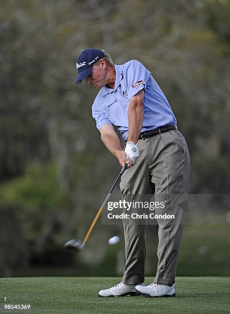 Steve Stricker tees off on during the third round of the Arnold Palmer Invitational presented by MasterCard held at Bay Hill Club and Lodge on March...