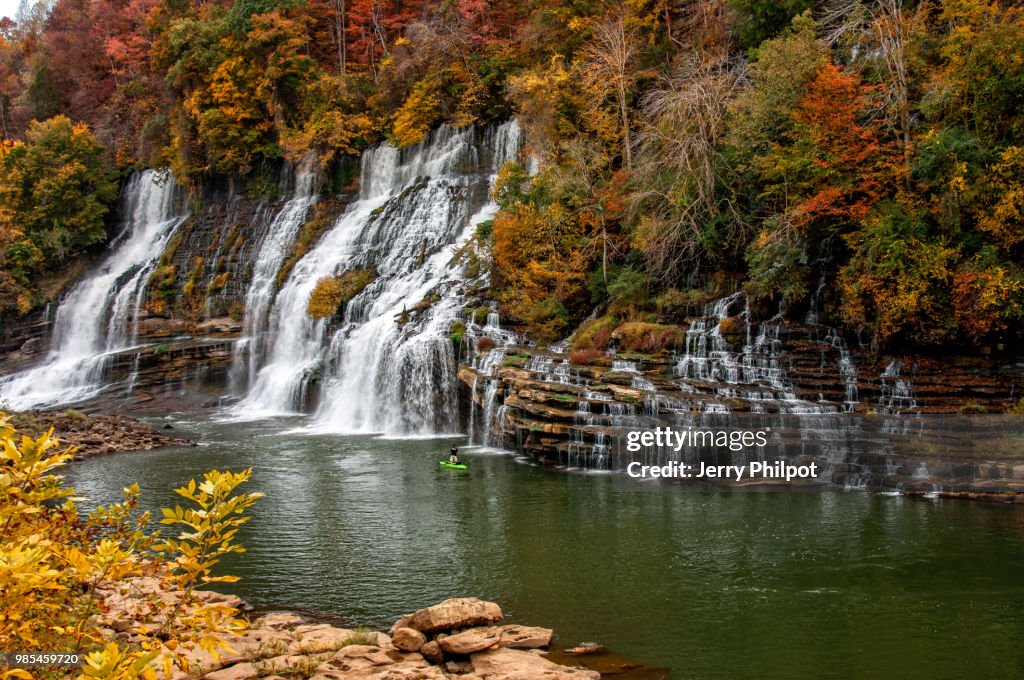 The water fall at Rock Island State Park, TN