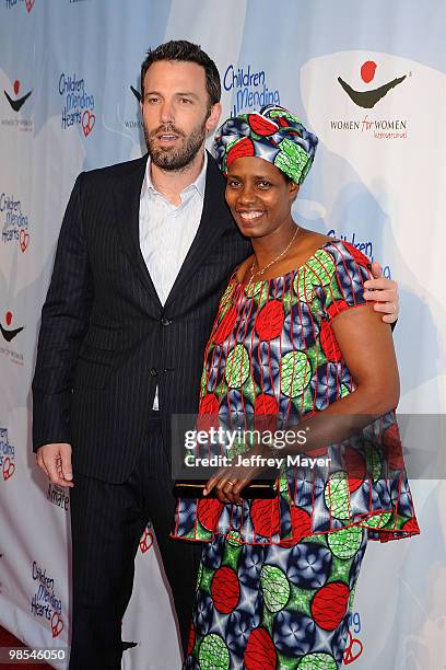 Actor Ben Affleck and guest arrive at the at Children Mending Hearts Third Annual Peace Please Gala the Music Box Theatre on April 16, 2010 in...