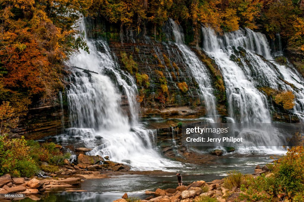 The water fall at Rock Island State Park, TN
