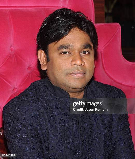 Indian singer A.R. Rahman hosts a press conference for his upcoming tour at K Lounge on April 19, 2010 in New York City.