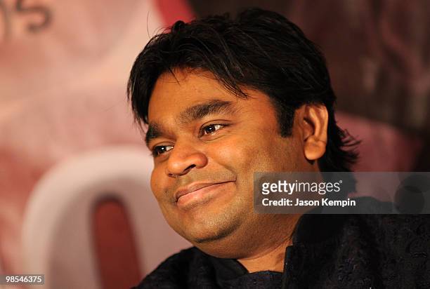 Indian singer A.R. Rahman hosts a press conference for his upcoming tour at K Lounge on April 19, 2010 in New York City.