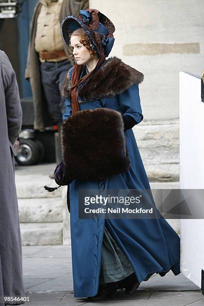 Isla Fisher is sighted on set of 'Burke And Hare' on March 1, 2010 in London, England.