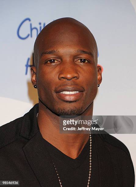 Player/DWTS Chad Ochocinco Johnson arrives at the at Children Mending Hearts Third Annual Peace Please Gala the Music Box Theatre on April 16, 2010...