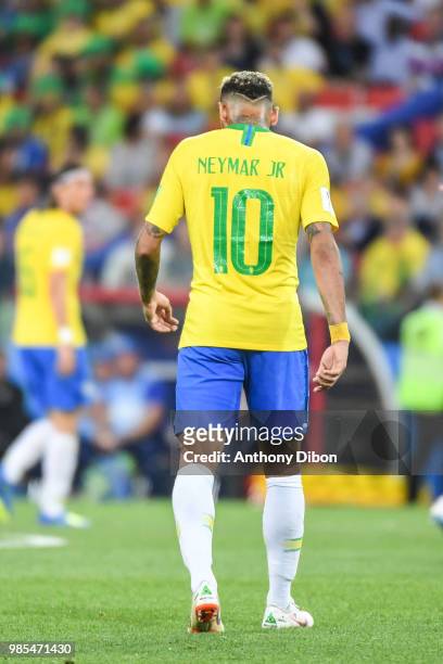 Neymar Jr of Brazil during the FIFA World Cup Group E match between Serbia and Brazil on June 27, 2018 in Moscow, Russia.