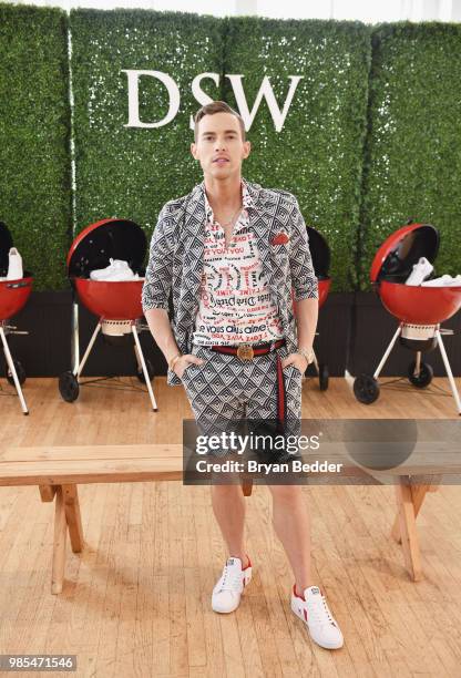 Adam Rippon attends DSW Block Party hosted by Olympians Adam Rippon and Mirai Nagasu on June 27, 2018 at Ramscale Studio in New York City.