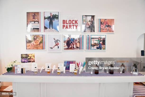 Create Your Own Scent station is seen during the DSW Block Party hosted by Olympians Adam Rippon and Mirai Nagasu on June 27, 2018 at Ramscale Studio...