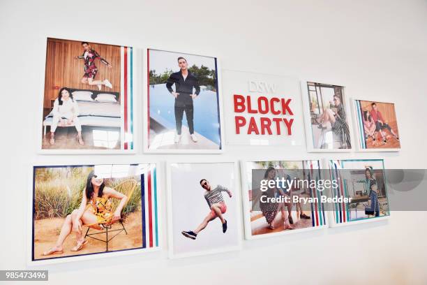 Wall art is seen during attends DSW Block Party hosted by Olympians Adam Rippon and Mirai Nagasu on June 27, 2018 at Ramscale Studio in New York City.