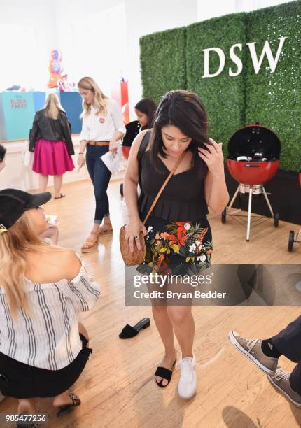 Ellery Lee and Naty Michele attend DSW Block Party hosted by Olympians Adam Rippon and Mirai Nagasu on June 27, 2018 at Ramscale Studio in New York...