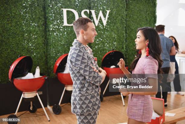 Adam Rippon and Hoang-Kim Cung attend DSW Block Party hosted by Olympians Adam Rippon and Mirai Nagasu on June 27, 2018 at Ramscale Studio in New...