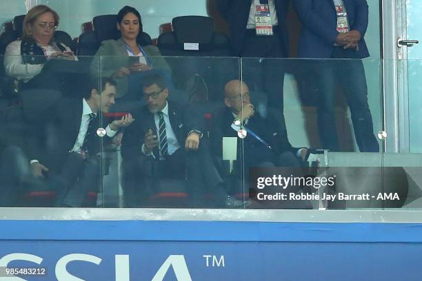 Former Referee Pierluigi Collina looks on during the 2018 FIFA World Cup Russia group E match between Serbia and Brazil at Spartak Stadium on June...