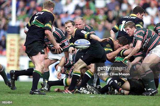 Matt Dawson of Northampton in action during the Zurich Premiership semi final play off match between Leicester and Northampton at the Welford Road...