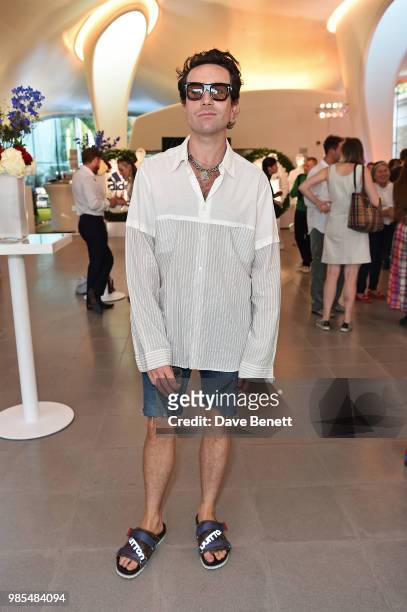 Nick Grimshaw attends the launch of the Palace x Adidas Wimbledon kit on June 27, 2018 in London, England.