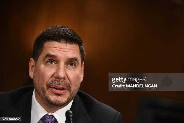 Sprint Executive Chairman Marcelo Claure testifies before the Senate Judiciary Committee's Subcommittee on Antitrust, Competition Policy and Consumer...