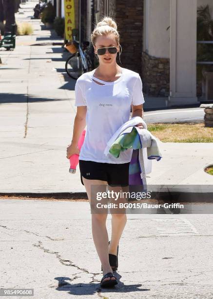 Kaley Cuoco is seen on June 27, 2018 in Los Angeles, California.