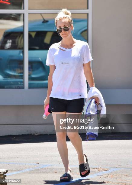 Kaley Cuoco is seen on June 27, 2018 in Los Angeles, California.