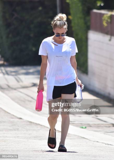 Kaley Cuoco is seen on June 27, 2018 in Los Angeles, California.