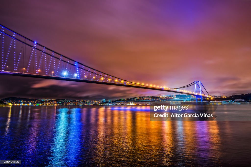 The Ortakoy Bridge in Istanbul, Turkey,