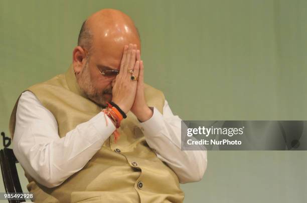 Ndia political party Bharatiya Janata Party National President Amit Shah at the 180th birth anniversary of legendary novelist Bankim Chandra...