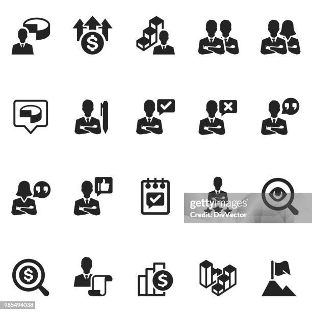 business icon set - hard choice stock illustrations