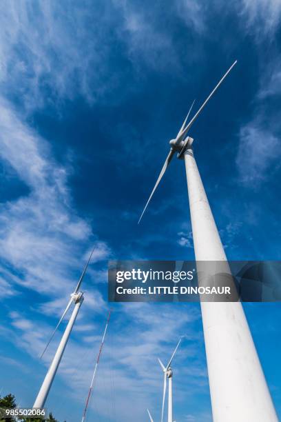 windmills for wind power generator. close-up - tsu stock pictures, royalty-free photos & images