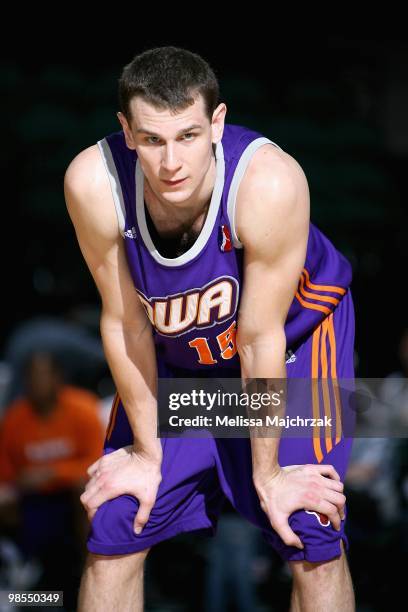 Pat Carroll of the Iowa Energy looks across the court against the Utah Flash during Game One of their D-Legue playoff game on April 7, 2010 at McKay...