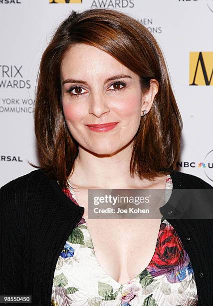 Comedian Tina Fey attends the 2010 Matrix Awards presented by New York Women in Communications at The Waldorf=Astoria on April 19, 2010 in New York...