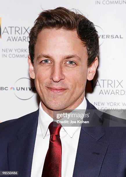 Comedian Seth Meyers attends the 2010 Matrix Awards presented by New York Women in Communications at The Waldorf=Astoria on April 19, 2010 in New...