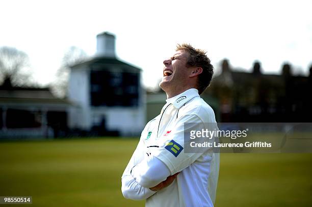 Leicestershire CCC Captain Matthew Hoggard poses for a portrait during a madia day at Grace Road on April 19, 2010 in Leicester, England.