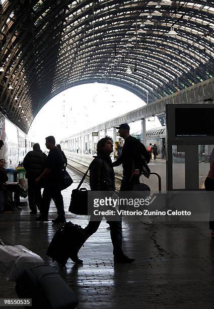 General view of Milano Centrale train station on April 19, 2010 in Milan, Italy. Passengers are looking for alternative routes to return home after...