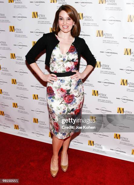 Comedian Tina Fey attends the 2010 Matrix Awards presented by New York Women in Communications at The Waldorf=Astoria on April 19, 2010 in New York...