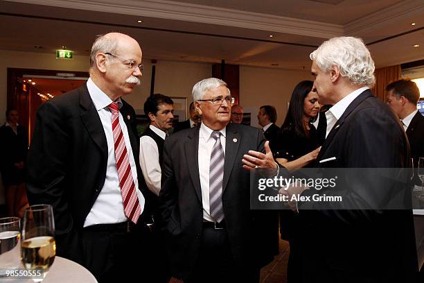 Dieter Zetsche, CEO of German car manufacturer Mercedes Benz, Theo Zwanziger, president of the German football association , and Rudi Voeller ,...