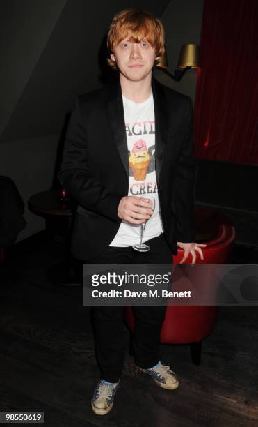 Rupert Grint attends the private screening of 'Cherrybomb', at Beaufort House on April 19, 2010 in London, England.
