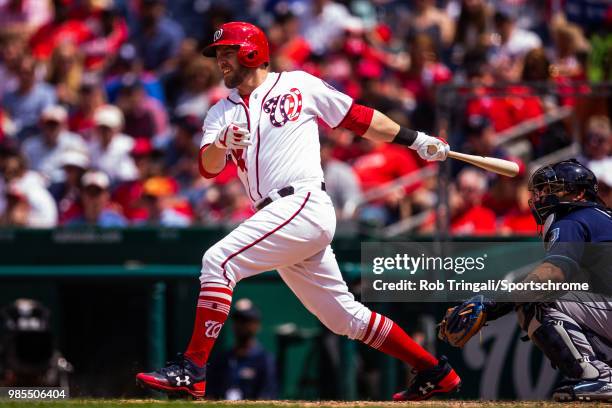 Mark Reynolds of the Washington Nationals bats during the game against the Tampa Bay Rays at Nationals Park on Wednesday June 6, 2018 in Washington,...