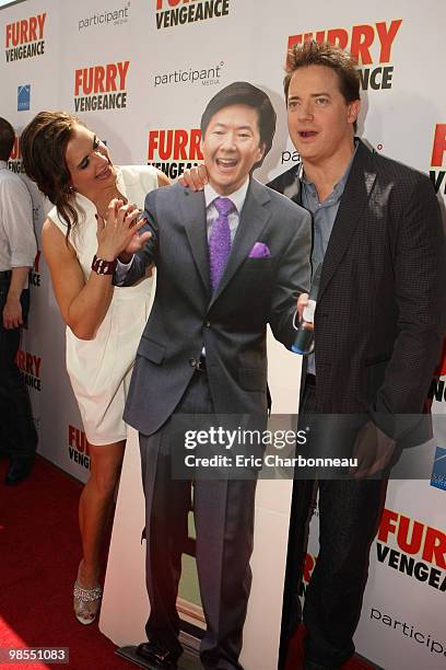 Brooke Shields and Brendan Fraser at Summit Entertainment's Los Angeles Premiere of 'Furry Vengeance' on April 18, 2010 at the Bruin Theatre in...