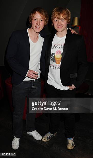 Anthony Knight and Rupert Grint attend the private screening of 'Cherrybomb', at Beaufort House on April 19, 2010 in London, England.