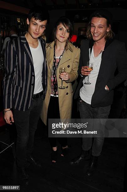 Douglas Booth and Jamie Campbell Bower attend the private screening of 'Cherrybomb', at Beaufort House on April 19, 2010 in London, England.