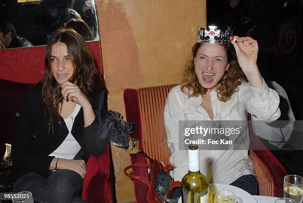 Joanna Preiss and Zoe Cassavetes attend the Olivier Fuchs St Tropez 2008 Dinner Party at the Castel Club on January 30, 2008 in Paris, France.