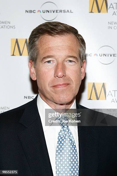 News personality Brian Williams attends the 2010 Matrix Awards presented by New York Women in Communications at The Waldorf=Astoria on April 19, 2010...