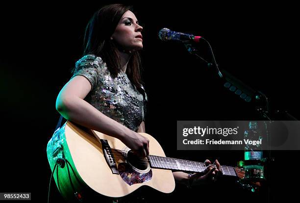 Scottish singer and songwriter Amy McDonald performs during a concert at the E-Werk on April 19, 2010 in Cologne, Germany.