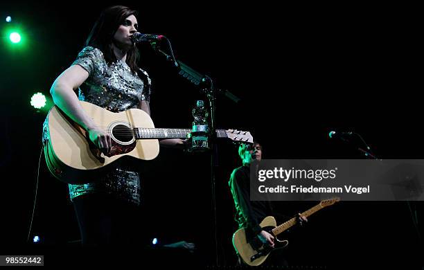 Scottish singer and songwriter Amy McDonald performs during a concert at the E-Werk on April 19, 2010 in Cologne, Germany.