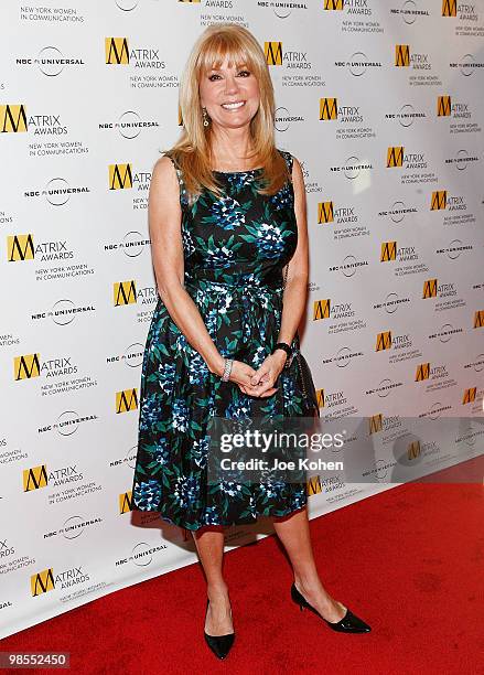 Television personality Kathie Lee Gifford attends the 2010 Matrix Awards presented by New York Women in Communications at The Waldorf=Astoria on...