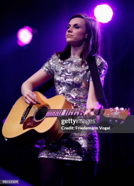 Scottish singer and songwriter Amy McDonald performs during a concert at the E-Werk on April 19, 2010 in Cologne, Germany.